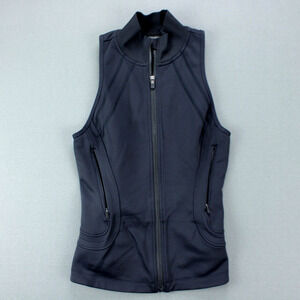 Athleta Vest Womens Small Black Zip Front Athletic Top